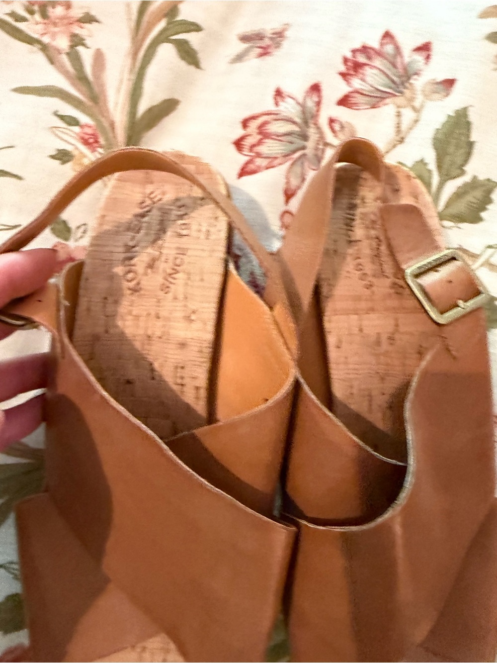Kork-Ease Brown Leather Crisscross Cork Footbed Sandals - Picture 2 of 5